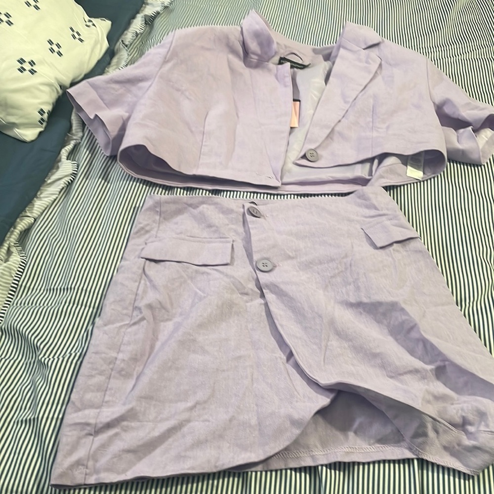 Lavender top and skirt set